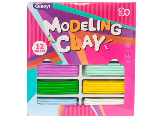 Plastilina 12 culori Qiaoyi 216gr (ML14-1) 8045-1