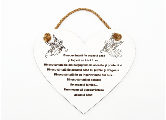 Suvenir lemn Binecuvintarea casei Inima ILB