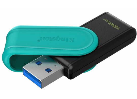 Flash USB: 128GB Kingston DataTraveler Exodia USB3.2 Black/Teal (turcoaz), Moving cap design DTXS/128GB