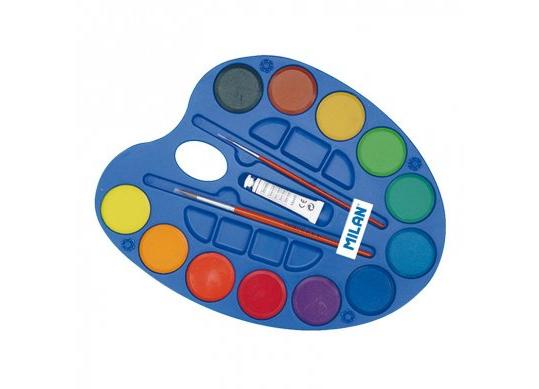 Acuarela Milan paleta 12cul+tub vp Alba(cu 2 pensule) 054412