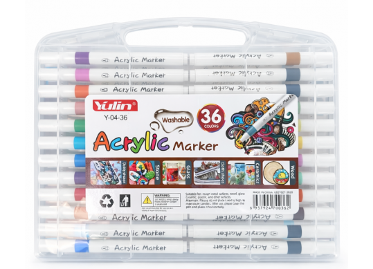 Marker Acrylic 36cul ML15-4 (cutie plastic) Washable Y-04-36
