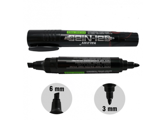 Marker Permanent (dublu/negru)/MLD12-2ML9-5 HJ36T