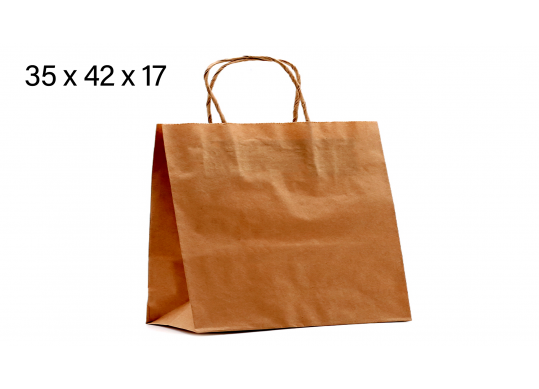 Punga hirtie craft 35*42*17 90gr, minere rasucite 354217R90