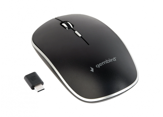 Mouse Wireless Gembird 4BSC-01 Type-C receiver, 4 buttons, 800-1600dpi MUSW-4BSC-01
