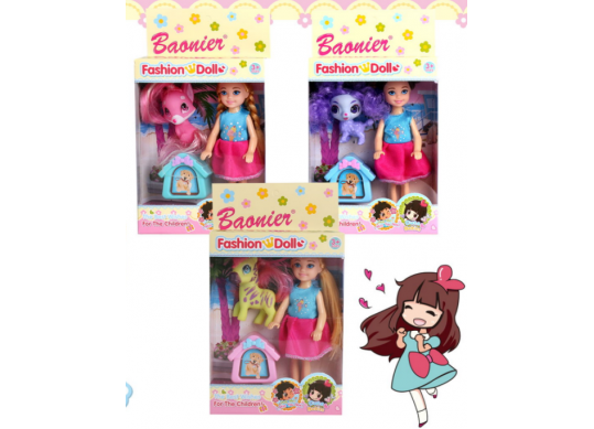 Jucarie Papusa mini cu animalut de companie JJ8752-A