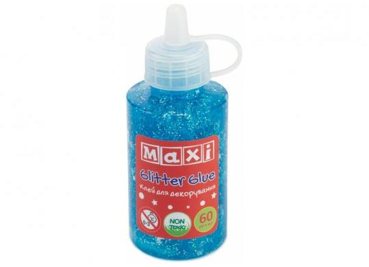Lipici decor cu confetti Maxi tub 60ml.albastru MX61741