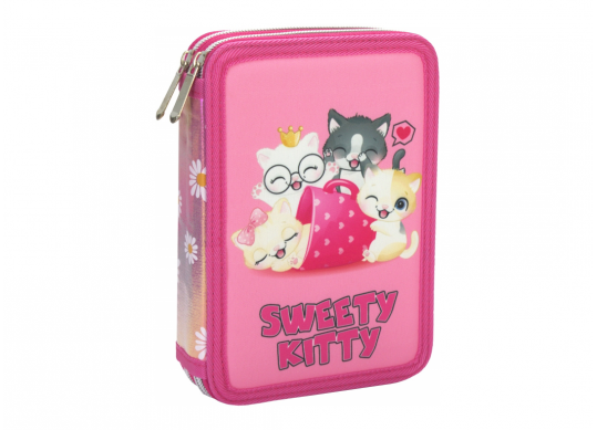 Penar 2 fermoare cu clapete Sweety kitty (roz) CF87281
