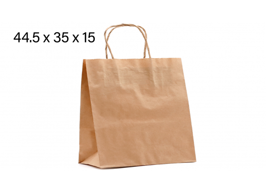 Punga hirtie craft 44.5*35*15 90gr, cu minere rasucit 4453515