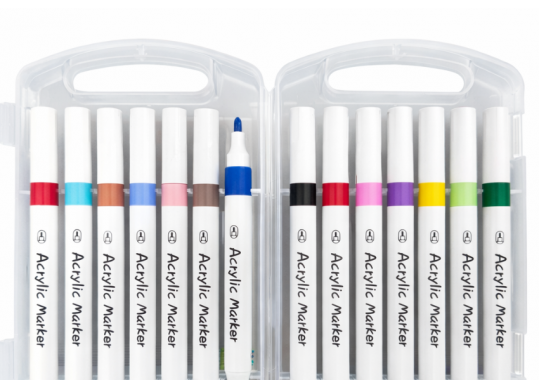 Marker Acrylic 12cul ML15-1 (cutie plastic) Washable Y-04-12