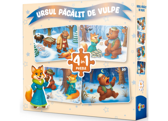 Puzzle 4in1 Ursul pacalit de vulpe PD4260