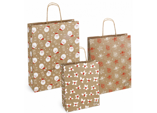 Punga hirtie 23*10*32 110gr,minere rasucite Christmas SH39828
