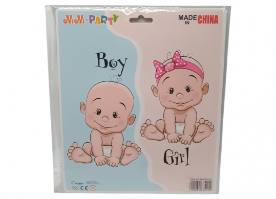 Balon gender party Girl or Boy cu praf 2431143