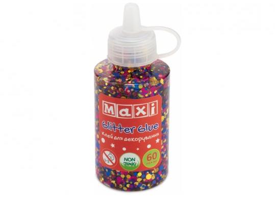 Lipici decor cu sclipici si confetti Maxi tub 60ml.roz MX61747